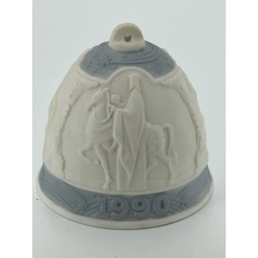 1990 Vintage Lladro Spain Porcelain Bisque 3 Kings Christmas Bell
